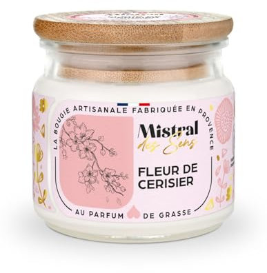 Bougie Parfumée Artisanale Fleur de Cerisier 40 heures 150ml | Mistral des Sens