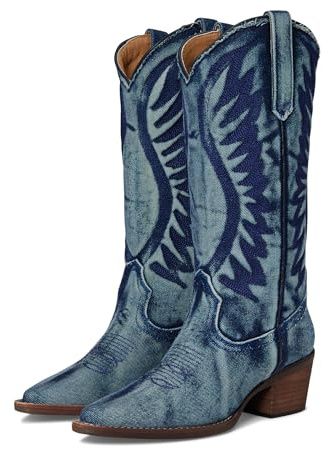 Steve Madden Albany, Stivali alla Moda Donna, Tessuto Denim, 38 EU