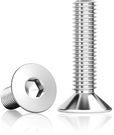 60 viti a testa svasata M8x30 mm, acciaio inox esagono incassato | M8x30 mm acciaio inox A2 V2A con esagono incassato e filettatura completa per mobili, dispositivi, officina e DIY