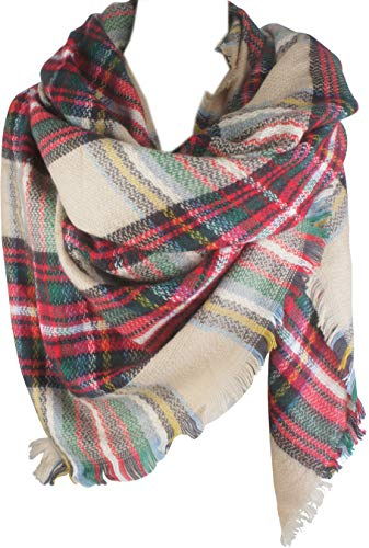 Vivian & Vincent Damen karierte decke winter-schal warm wrap maxi-schal cape einheitsgröße