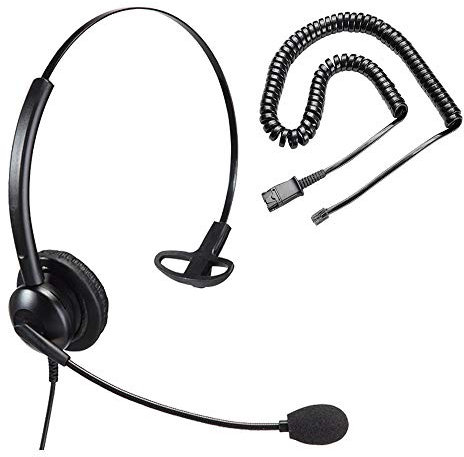 Affordable Single Ear Noise Cancelling Office/Call Centre Headset with U10P Bottom Cable Works with Mitel, Nortel, Avaya Digital, Polycom VVX, Shoretel, Aastra + Many More