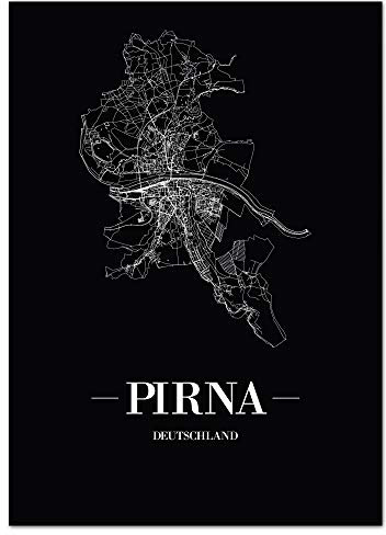 JUNIWORDS Stadtposter - Wähle Deine Stadt - Pirna - 40 x 60 cm Poster - Schrift A - Schwarz