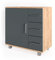 Vicco Waschbeckenunterschrank Ilias, Waschtischunterschrank mit Schubladen, Eiche/Anthrazit, 60 x 60.8 cm