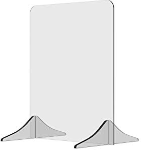 Solarplexius Trennwand Hustenschutz Niesschutz Virenschutz für Schreibtisch und Büro Thekenaufsatz Tischaufsatz Tresenaufsatz Antibakteriell Transparent Acrylglas (50 x 60 cm)