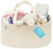 OrganiHaus Wickelkorb, Wickeltasche Organizer, Windel Organizer, Windel Caddy Organizer, Wickelorganizer, Wickelkorb Baby, Geschenkkorb Baby, Wickelkorb Organizer, Aufbewahrung Wickeltisch Weiss