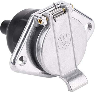 Qiilu Prise 7 Broches de la remorque, Prise Universelle 24 V 7 Broches de la remorque Prise Adaptateur de connecteur de câblage à 7 pôles