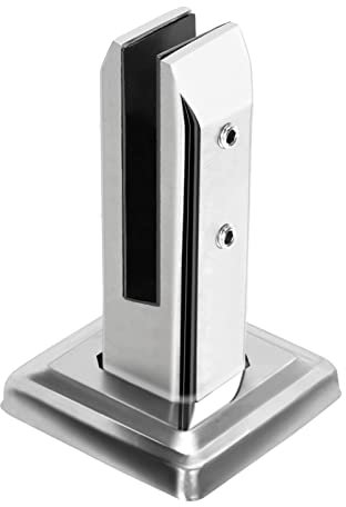 YORKING Pool Glass Clamp Floor Standing Glass Stairs Railing Clip Swimming Glass Clamp Stainless Steel Square Glass Spigot for Railing Balcony Balustrade for 8mm-12mm Glass
