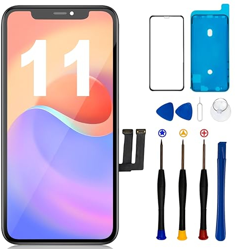 SIMDOG Pantalla de repuesto para iPhone 11 de 6.1 pulgadas, digitalizador de pantalla táctil 3D para A2111, A2223, A2221 con kit de herramientas de reparación + protocolo de pantalla (11 LCD)