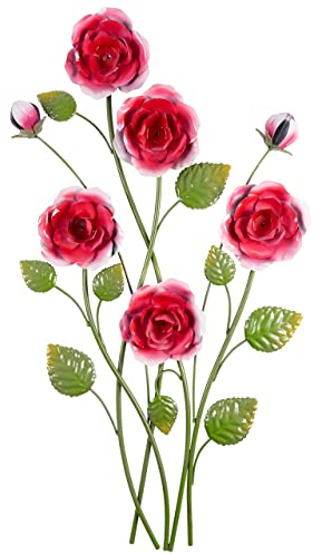 CIM Metall Wand-Deko - 3D Rose 68cm - tierische 3D Wandbilder - Wandschmuck inkl. praktischer Wandbefestigung - lebhafte Wandskulptur