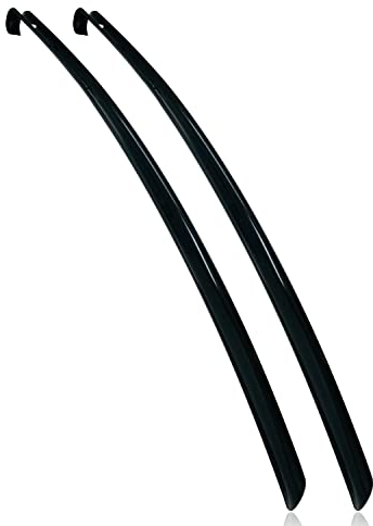 MTS care Finley Ergoflex Schuhlöffel Set aus 2 Stück - Schuhanzieher/Shoe Horn 70cm lang aus Kunststoff - rückenschonende Schuh-Anziehhilfe - unzerbrechlich und flexibel
