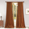 StangH 120 inches Velvet Curtains - Luxury Heavy Thick Room Darkening Window Drapes for Living Room/Sliding Door/French Door, Burnt Orange, W52 x L120, 2 Panels