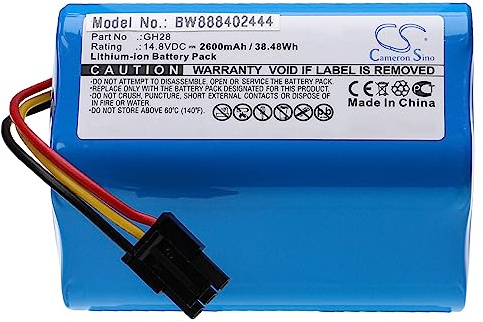 vhbw Akku kompatibel mit TCL S18 | S16, S15 Staubsauger Blau (2600 mAh, 14,8 V, Li-Ion)