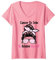Femme Tous Contre Le Cancer Du Sein Octobre Rose T-Shirt avec Col en V