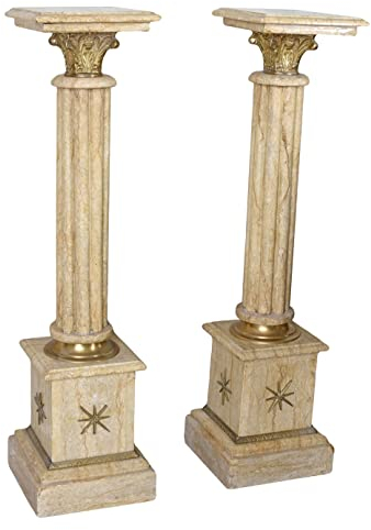2 Marmorsäulen Set Säule Marmor Podest Luxus Blumensäule Dekosäule bar075 Palazzo Exklusiv