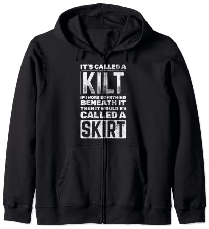 Es heißt A Kilt Plaid Scotland Irish Highland Kilts Kapuzenjacke
