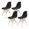 Dioxide Premium Stretch Stuhlhussen 4er Set, Moderne Stretch Stuhlhussen,Universelle Jacquard Stuhlbezüge Waschbar & Abnehmbar für Esszimmer, Hotel, Partys (Schwarz/Black 4PCS)