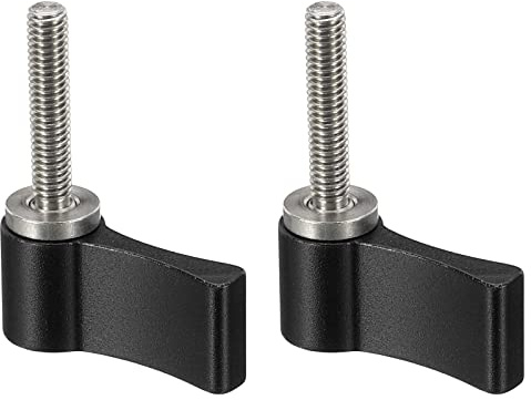 PATIKIL M4 20mm 2Pack Stecker Gewinde Drehknopf Alu Legierung Einstellbar Hebelschraube mit Einzelflügel für Kamera Ausrüstung Schwarz