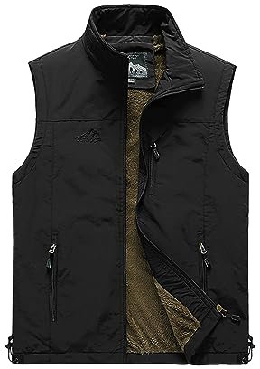 Btmpmcs Gilet in Pile da Uomo Invernale Antivento Colletto Rialzato Giacca Senza Maniche Gilet da pesca All'aperto Termico Giubbotto da lavoro Casual Trapuntato Sportivo Cappotto