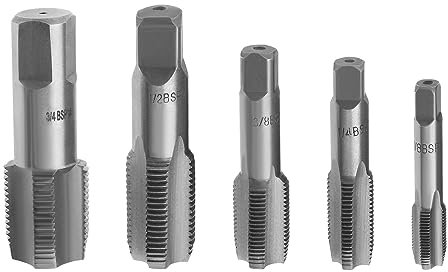 Lot de 5 tarauds cylindriques BSP à 55 degrés pour tuyaux G1/8 G1/4 G3/8 G1/2 G3/4 BSP