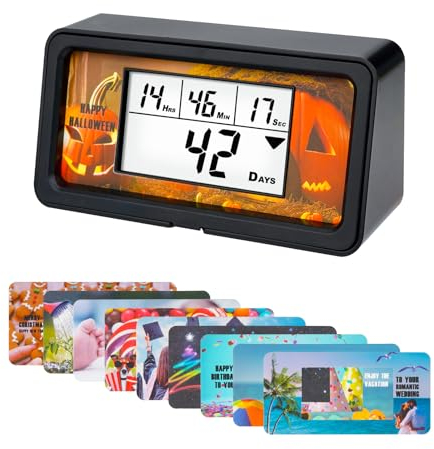 NInE-ROnG Digitaler Countdown-Timer mit Hintergrundbeleuchtung, 9.999 Tage, Countup-Timer, großes LCD-Display, 12/24-Stunden-Uhr für Ruhestand, Urlaub, Abschlussfeier, Weihnachten, Hochzeiten,