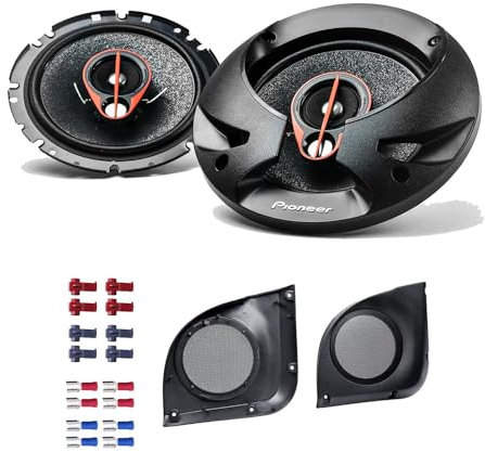Pioneer TS-R1750S Lautsprecher mit Einbauset passend für FIAT Punto (188) 1999-2007 Türen vorne 500 Watt 165mm 3 Wege Koax