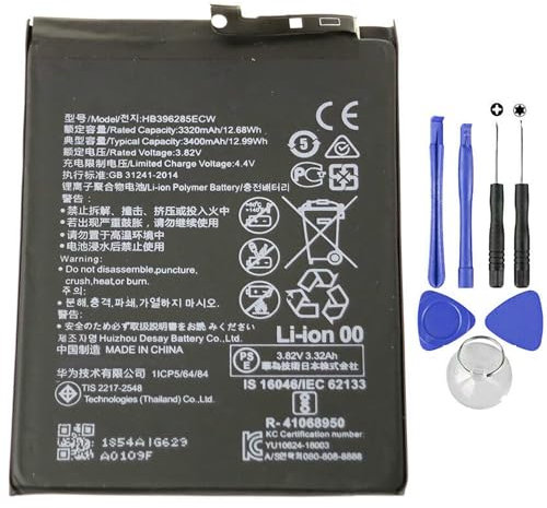 BATTERIA HB396285ECW COMPATIBILE CON HUAWEI P20, HONOR 10 V10 3400MAH CON KIT CACCIAVITI INCLUSO