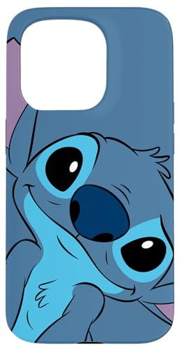 Disney Lilo and Stitch Cute Stitch Face Slate Gray Case for iPhone 15 Pro