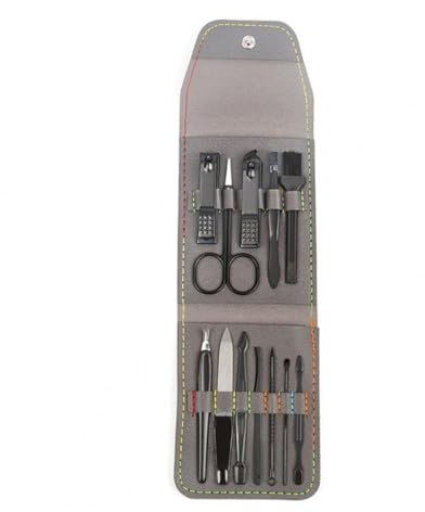 12Pcs/Set Washable Size Toenail Fingernail Scissors Cutter Set for Nail Scissors Set Nail Clippers, Grey A,A
