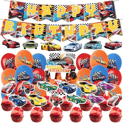 Cars Geburtstag Deko, Kinder Auto Geburtstagsdeko, Auto Luftballons Geburtstag Jungen Mädchen, Pinwheel Small Air Car Geburtstagsdekoration