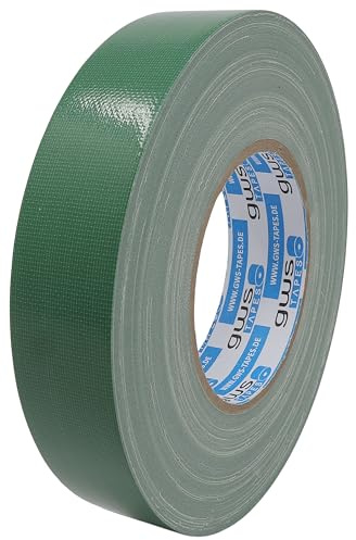 gws Premium Gewebeband, Panzertape mit exzellenter Klebkraft, UV-beständig, wasserfestes Packatape, 80 Mesh-Gewebe, Gewebeklebeband zur vielseitigen Anwendung (1, grün, 50 m x 30 mm)