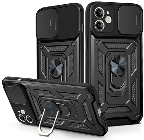Coque pour Apple iPhone 11 [Cache-Objectif Coulissant 2 en 1 pour Appareil Photo] Compatible avec iPhone 11 Coque Étui Housse Case Black
