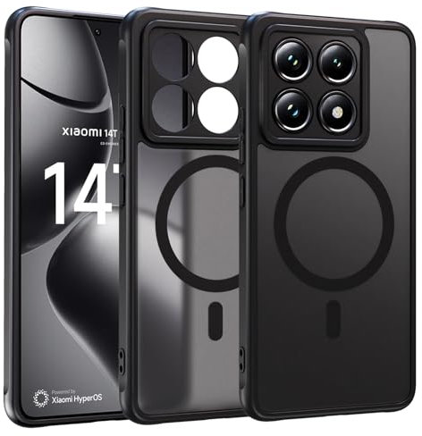 ZYIMOU für Xiaomi 14T Pro Hülle Kompatibel mit MagSafe, Handyhülle Magnetisch für Xiaomi 14T Pro kameraschutz Rückseite Dünn Stoßfest Schutzhülle (Schwarz)