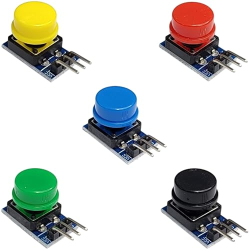 Lot de 5 boutons pour Arduino, ESP32, ESP8266, Raspberry Pi - Commutateurs tactiles pour projets électroniques