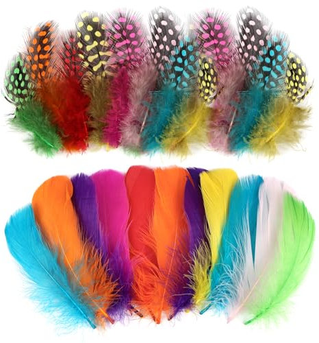 SUNRIZ Federn zum Basteln, 300 Stück Natürliche Gänsefedern 8-12cm, Feder für Traumfänger, Hochzeit Deko, Fasching, Ostern, Masken, Schulhandwerk