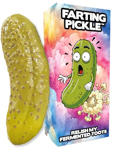 DR DINGUS Farting Pickle Toy - +100 Unique Farts - Hilarious Laughs - Novelty Gag Gift for Friends Family Coworkers Office Students Classroom