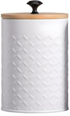 kiss me White Tea Coffee Sugar Canisters,Tea Coffee and Sugar Canisters Set with Bamboo Airtight Lids,Storage Jars Coffee Bean Storage Jar,Decorative Kitchen Food Storage,Kitchen Essentials