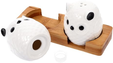 TOPPERFUN 2stücke Salz Und Pfefferstreuer Aus Keramik Gewürzstreuer Mit Tabletts Eulenform Gewürzgläser Für Küche Restaurant Theke Zuhause Porzellanbehälter Für Salzspender Und