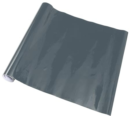 RATCHROLL Glänzende graue Schutzfolie für Autos, Außen- und Innenbereich, Vinyl-Abdeckung, 5,5 mil PVC, 1 Stück, universell 1ft x 5ft