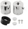 Chrome Thermostatic Shower Handle Temperature Control Knob Replacement Set with Stop for Bath Mixer Valve 24 Splines Teeth 40mm Diameter