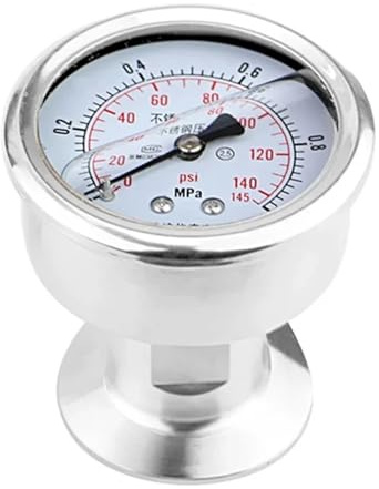 1.5 & 2 Tri Clamp Pressure Gauge - Dual Scale (MPa/PSI) - SS304 Body & SS316 Diaphragm(0-6Mpa,50.5mm)