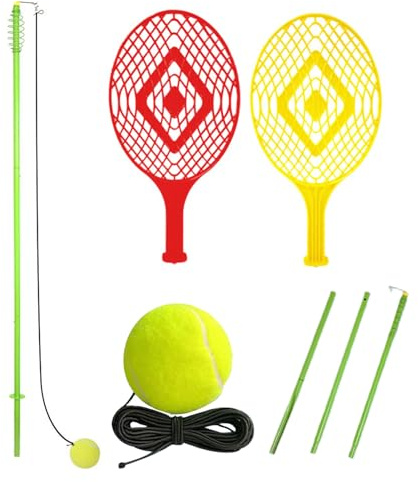 Tennis Practice Rebounder – bärbar solo tennistränare – lagsporttillbehör för att träffa Swing Play feedback borr person idrottare spelare följeslagare