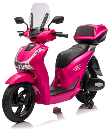 Tecnobike Shop Moto Elettrica per Bambini Moto Honda SH125 Luci LED Suoni Mp3 (Rosa)