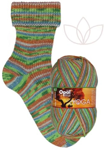 Opal Yoga 4-fach Sockenwolle, 75% Schurwolle Superwash, 25% Polyamid, 100g Knäuel, 425m Lauflänge, für Socken und Accessoires (11665 Zuneigung)