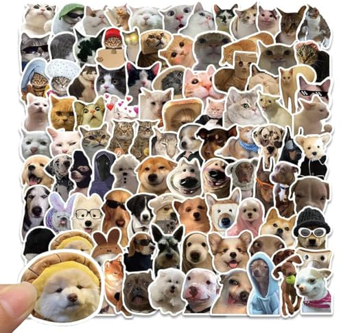 YUVKIN 50-teiliges lustiges Hundesticker-Set, geeignet für Erwachsene, mit Stickern für Autos, Laptops, Skateboards, Fahrräder, Mopeds, Motorräder und Computer