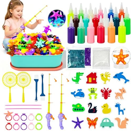 JONRRYIN Aqua Gelz Set, Gel d’eau magique phosphorescent Kit avec 18 Couleurs et 16 Formes, Gels Magiques 3D Créatifs Activites Manuelles pour Enfants 5+ Garçons et Filles