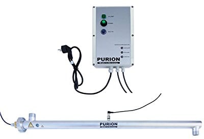 PURION 2500 Acondicionador de agua UVC de 90 W, desinfección de agua potable con clarificador UV con control de sensores
