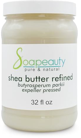 Soapeauty 100% Pure Refined African Shea Butter - Expeller Pressed, Odorless - Pure Moisturizer for Skin & Hair - Ethically Sourced from Ghana | 32 oz