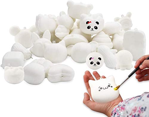 WATINC Zufällige 30Pcs Squishy Selber Machen Tiere Spielzeug Mini Squeeze Creme Duft Kawaii langsame Rising Toys für Schlüsselanhänger Telefonriemen, Bonus Wenige Lanyard Zufallsaufkleber