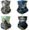 SMEHCF 4 Bandeau Bandana Cagoule Demi Masque Bouclier Tête Cheveux Écharpe Cache-Cou Chapeau Polyvalent pour Femmes Hommes Respirant Réutilisable Lavable Leurre Chien Poisson Achigan à Grande Bouche