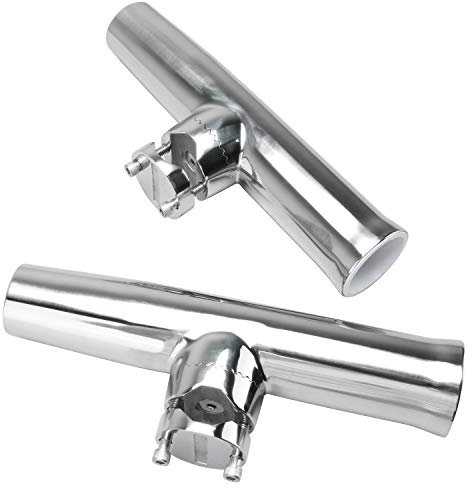 FreeTec 2 Stück Rutenhalter Edelstahl Bootsrutenhalter für Rails 32mm bis 50mm